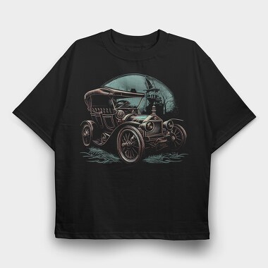 Steampunk Car, Tricou Oversize Barbati (Unisex)