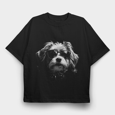 Dogs Unglasses Monochrome, Tricou Oversize Barbati (Unisex)
