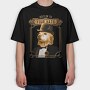 Steampunk Dog Hat, Tricou Oversize Barbati (Unisex)