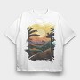Hawaiian Landscape, Tricou Oversize Barbati (Unisex)