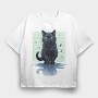 Cat in the Rain, Tricou Oversize Barbati (Unisex)