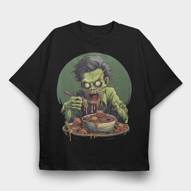 Zombie Eating, Tricou Oversize Barbati (Unisex)