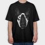 Miniature Bull Terrier, Tricou Oversize Barbati (Unisex)