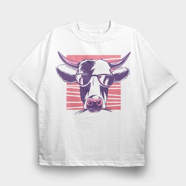 Cow Galasses, Tricou Oversize Barbati (Unisex)
