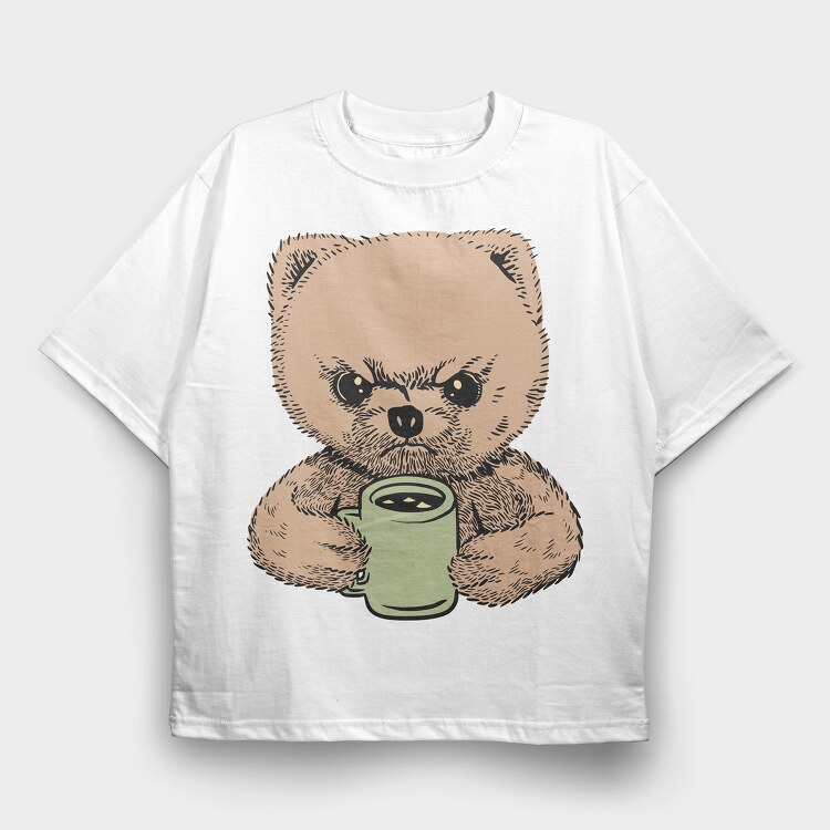 Angry Pomeranian, Tricou Oversize Barbati (Unisex)