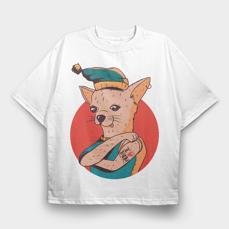 Chihuahua, Tricou Oversize Barbati (Unisex)