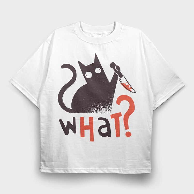 Knife Cat, Tricou Oversize Barbati (Unisex)