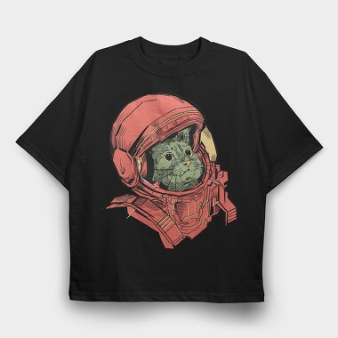 Cat Astronaut, Tricou Oversize Barbati (Unisex)
