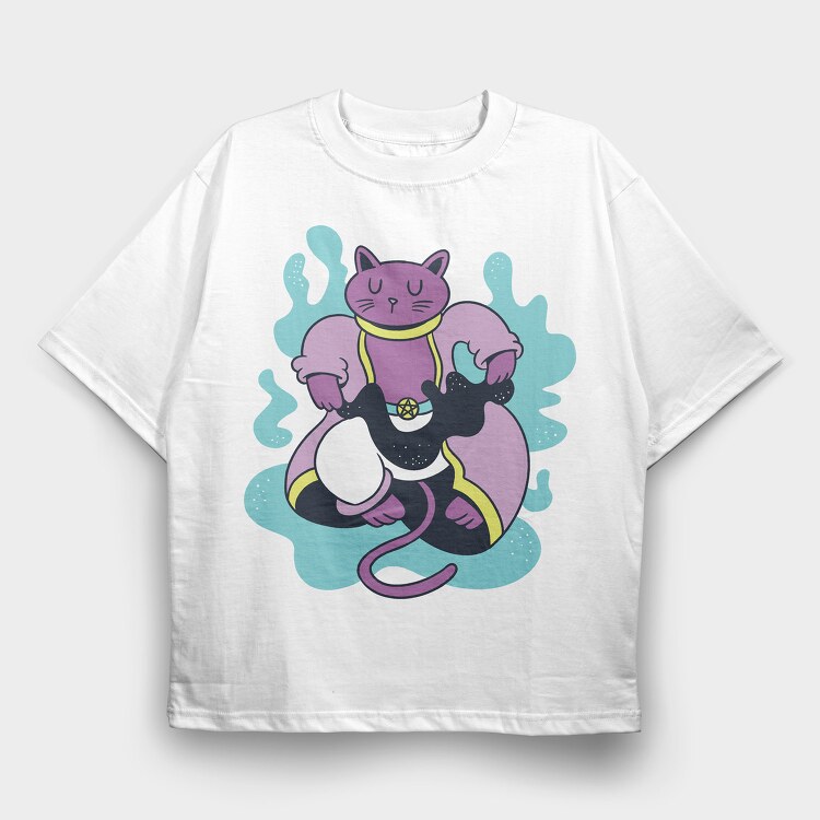Magician Cat, Tricou Oversize Barbati (Unisex)