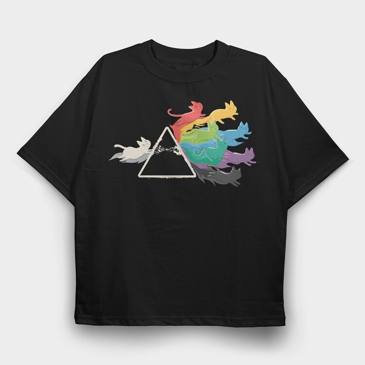Prisma Cats, Tricou Oversize Barbati (Unisex)