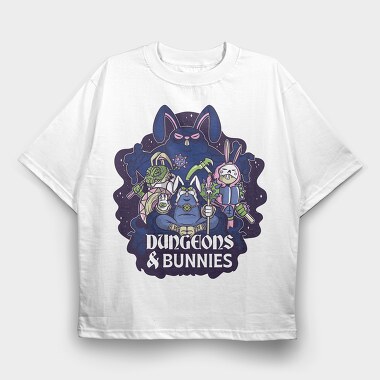 Dungeons And Rabbits, Tricou Oversize Barbati (Unisex)