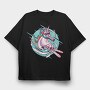 Skiing Unicorn, Tricou Oversize Barbati (Unisex)