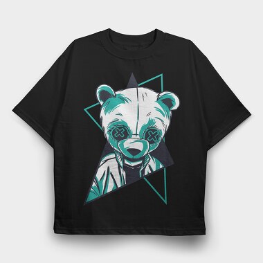 Neon Panda, Tricou Oversize Barbati (Unisex)