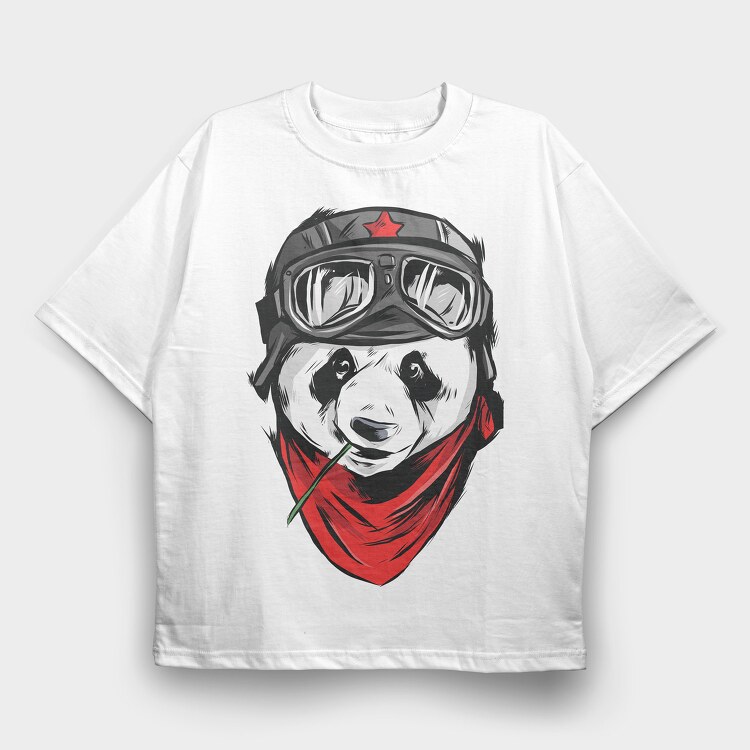 Googles Panda, Tricou Oversize Barbati (Unisex)