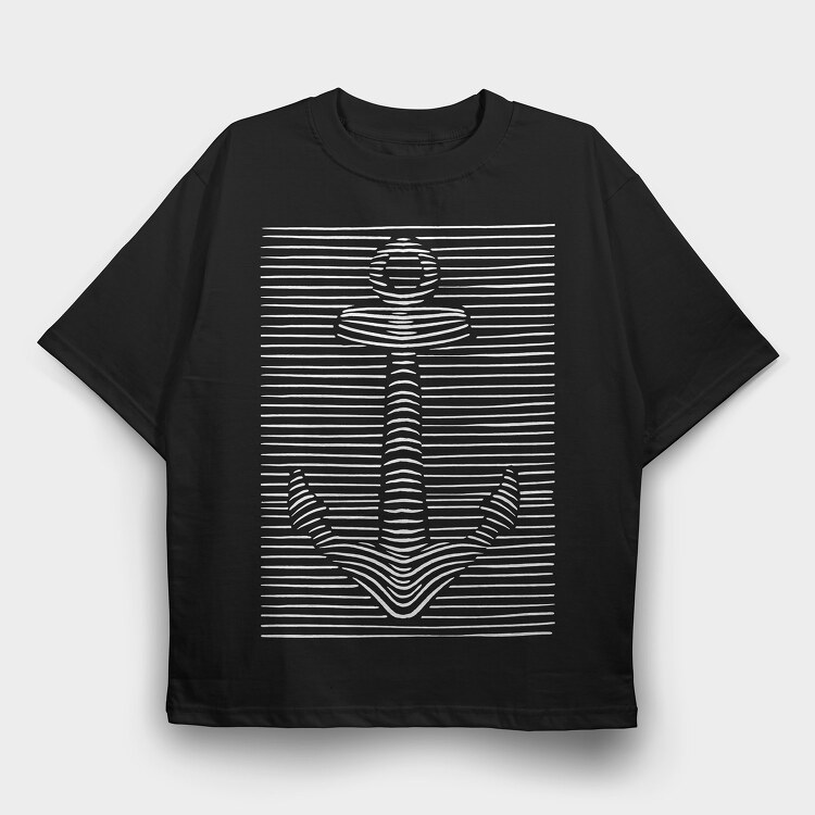 3D Illusion Anchor, Tricou Oversize Barbati (Unisex)