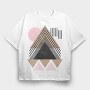 Abstract Geometric, Tricou Oversize Barbati (Unisex)