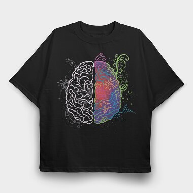 Brain Leftand Right, Tricou Oversize Barbati (Unisex)