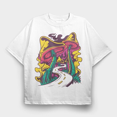 Road Mushroom, Tricou Oversize Barbati (Unisex)
