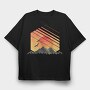 Geometric Sunset, Tricou Oversize Barbati (Unisex)