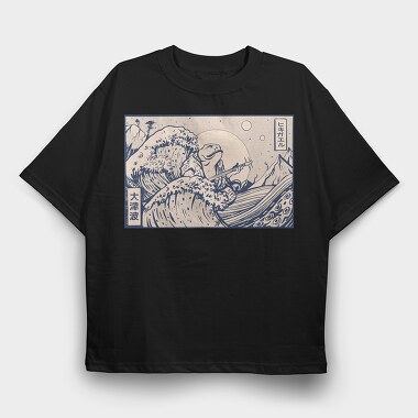 Ukiyowave Toad, Tricou Oversize Barbati (Unisex)