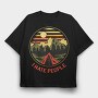Camping Retro, Tricou Oversize Barbati (Unisex)