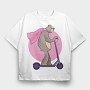 Scooter Sloth, Tricou Oversize Barbati (Unisex)