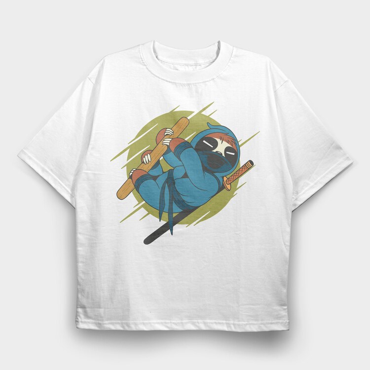Sloth Ninja, Tricou Oversize Barbati (Unisex)