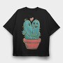 Cactus Couple, Tricou Oversize Barbati (Unisex)