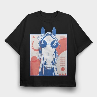 Cool Horse, Tricou Oversize Barbati (Unisex)