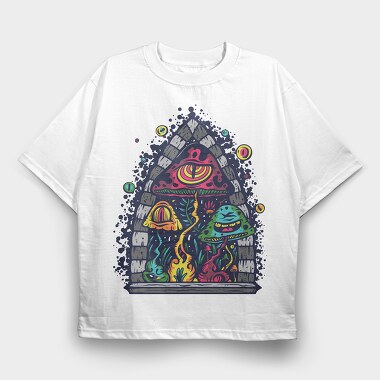 Trippy Shrooms, Tricou Oversize Barbati (Unisex)