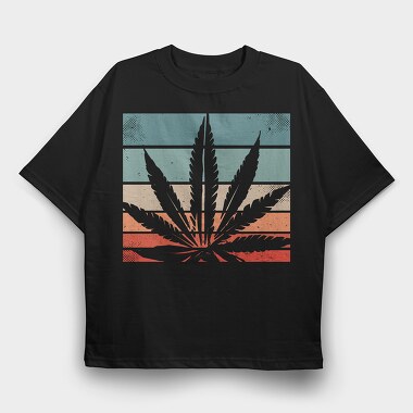 Cannabis Retro Design, Tricou Oversize Barbati (Unisex)