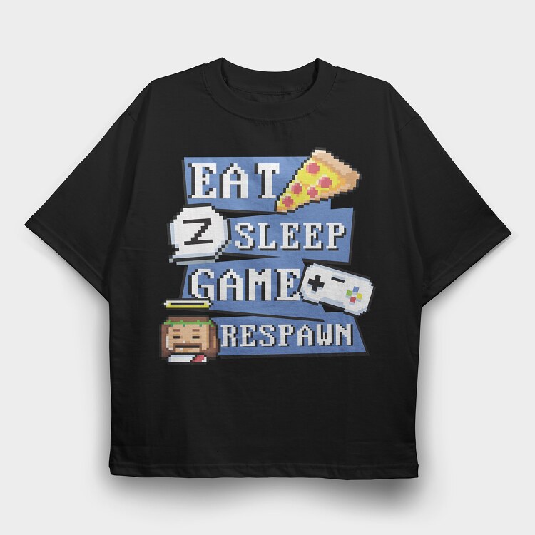 Pixel Respawn, Tricou Oversize Barbati (Unisex)