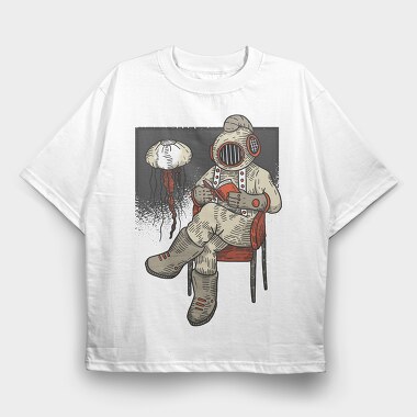 Reading Diver, Tricou Oversize Barbati (Unisex)