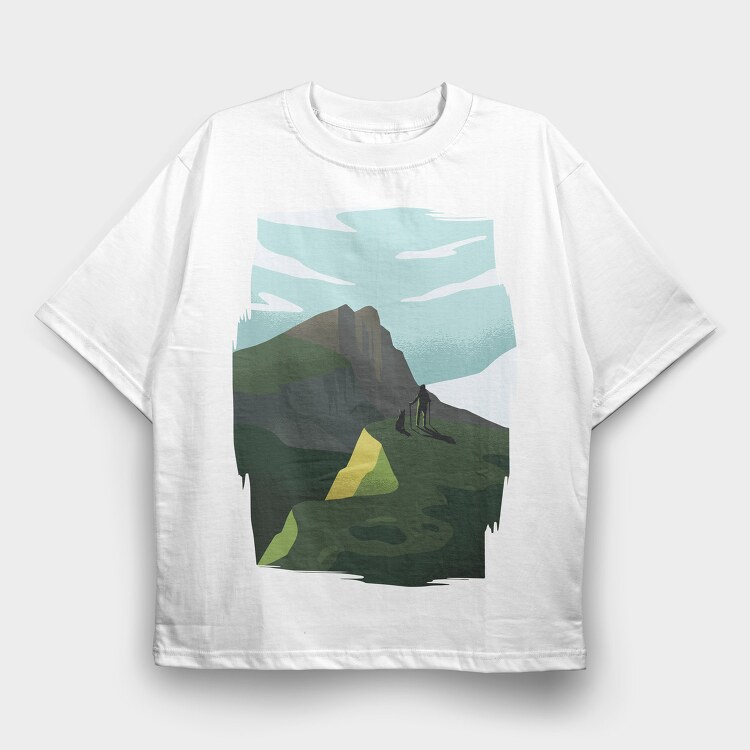 Munros Hiking, Tricou Oversize Barbati (Unisex)