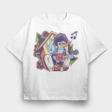 Bird Music, Tricou Oversize Barbati (Unisex)