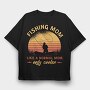 Fishing Mom, Tricou Oversize Barbati (Unisex)