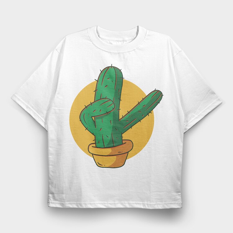 Dabbing Cactus, Tricou Oversize Barbati (Unisex)