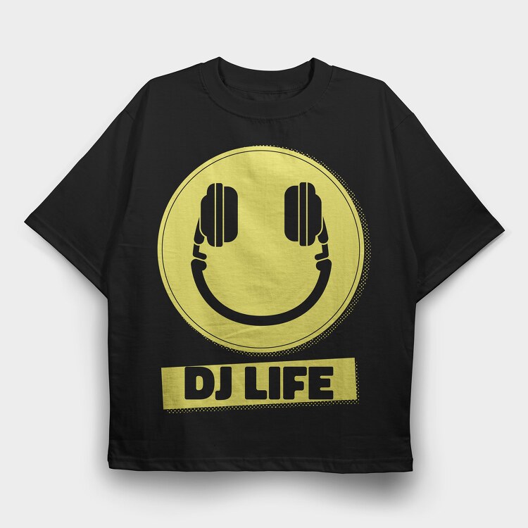 DJ Life, Tricou Oversize Barbati (Unisex)