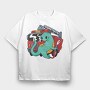Firefighter Dinosaur, Tricou Oversize Barbati (Unisex)
