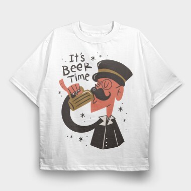 Gentleman Beer, Tricou Oversize Barbati (Unisex)
