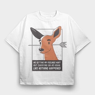 Feelings Hurt Deer, Tricou Oversize Barbati (Unisex)