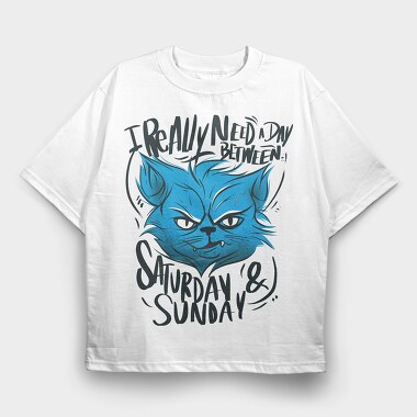 Cat Monday, Tricou Oversize Barbati (Unisex)