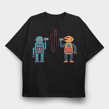 Robots Walkie Talkie, Tricou Oversize Barbati (Unisex)
