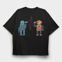 Robots Walkie Talkie, Tricou Oversize Barbati (Unisex)