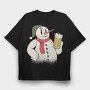 Snowman Beer, Tricou Oversize Barbati (Unisex)