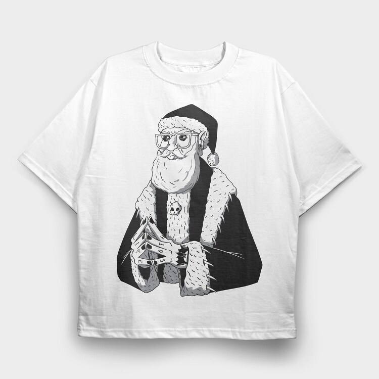 Goth Santa, Tricou Oversize Barbati (Unisex)