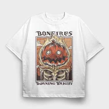 Bonfires Pumpking, Tricou Oversize Barbati (Unisex)