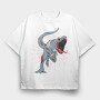 Zombie Trex, Tricou Oversize Barbati (Unisex)