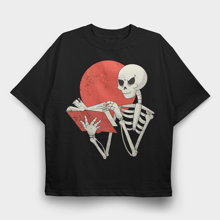 Skeleton Book, Tricou Oversize Barbati (Unisex)