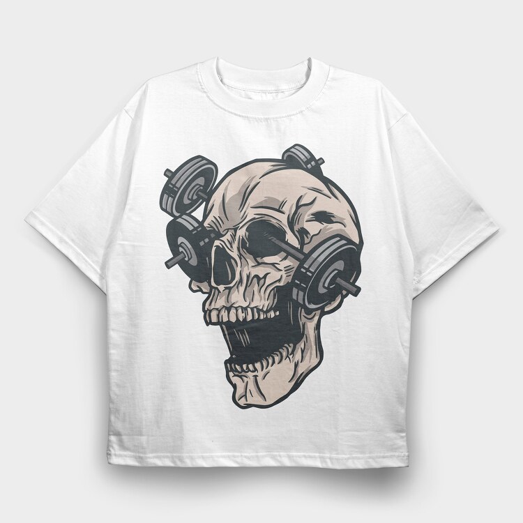 Skull Gym, Tricou Oversize Barbati (Unisex)